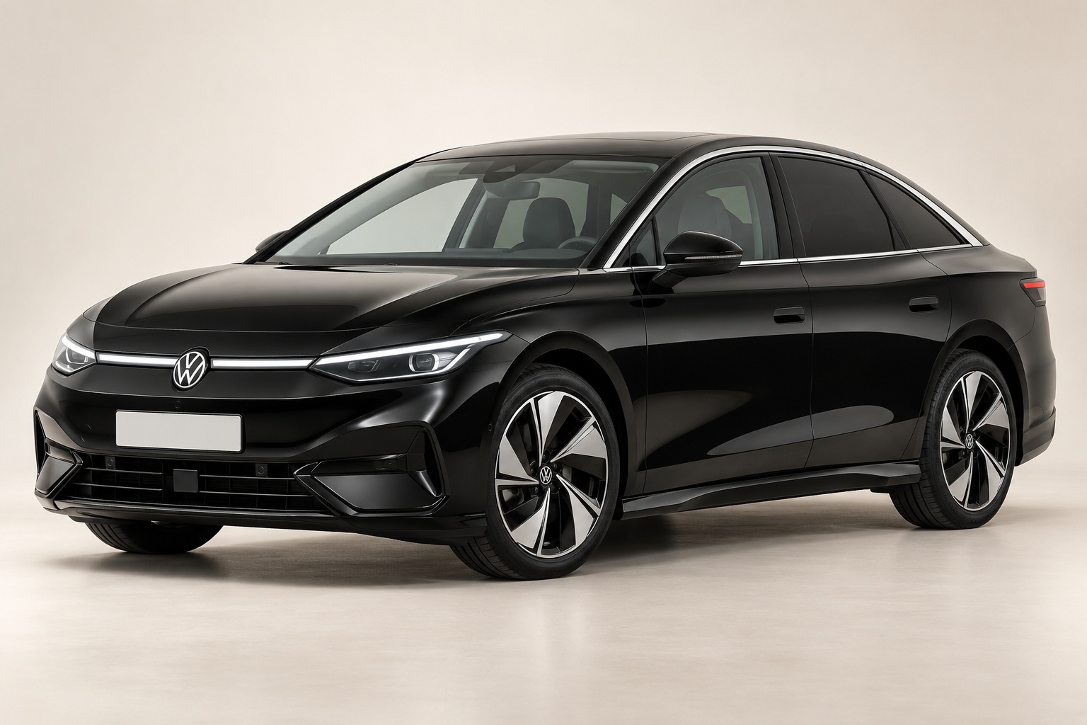 Illustration d’une Volkswagen ID.7 noire